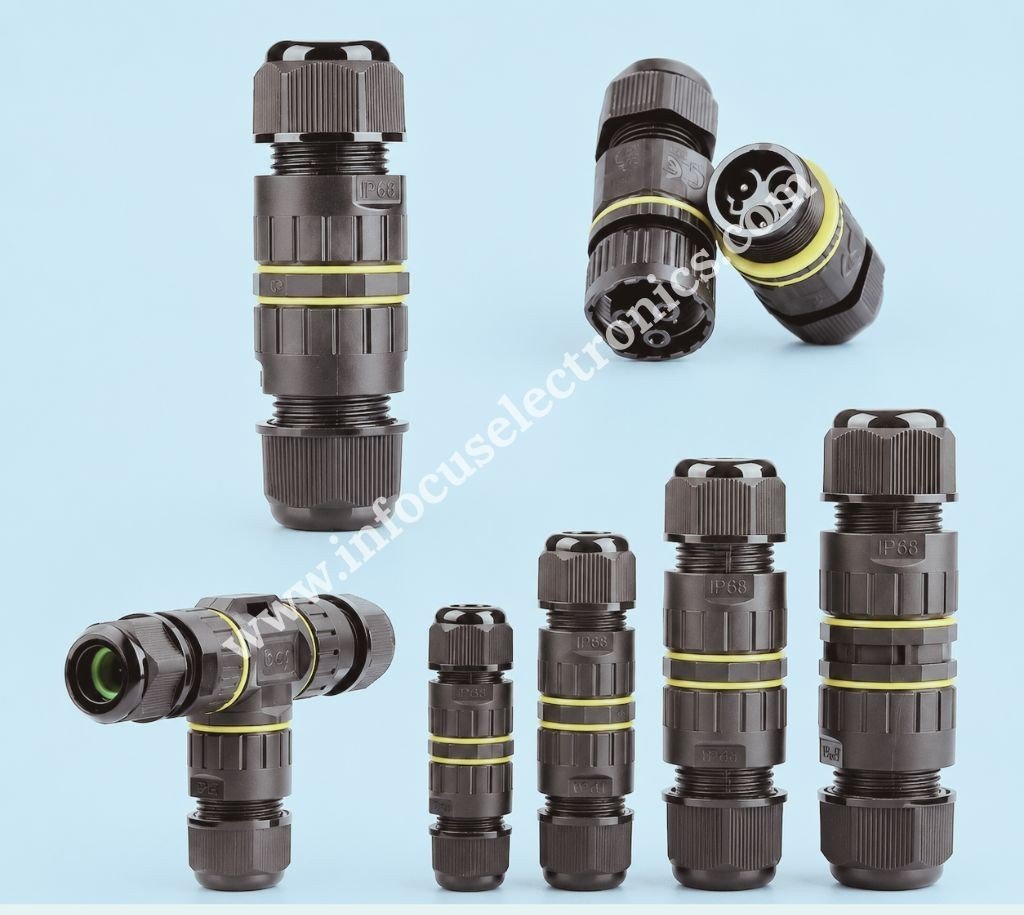 M16 3-Pin IP68 Waterproof Connector – Outdoor Cable Connection