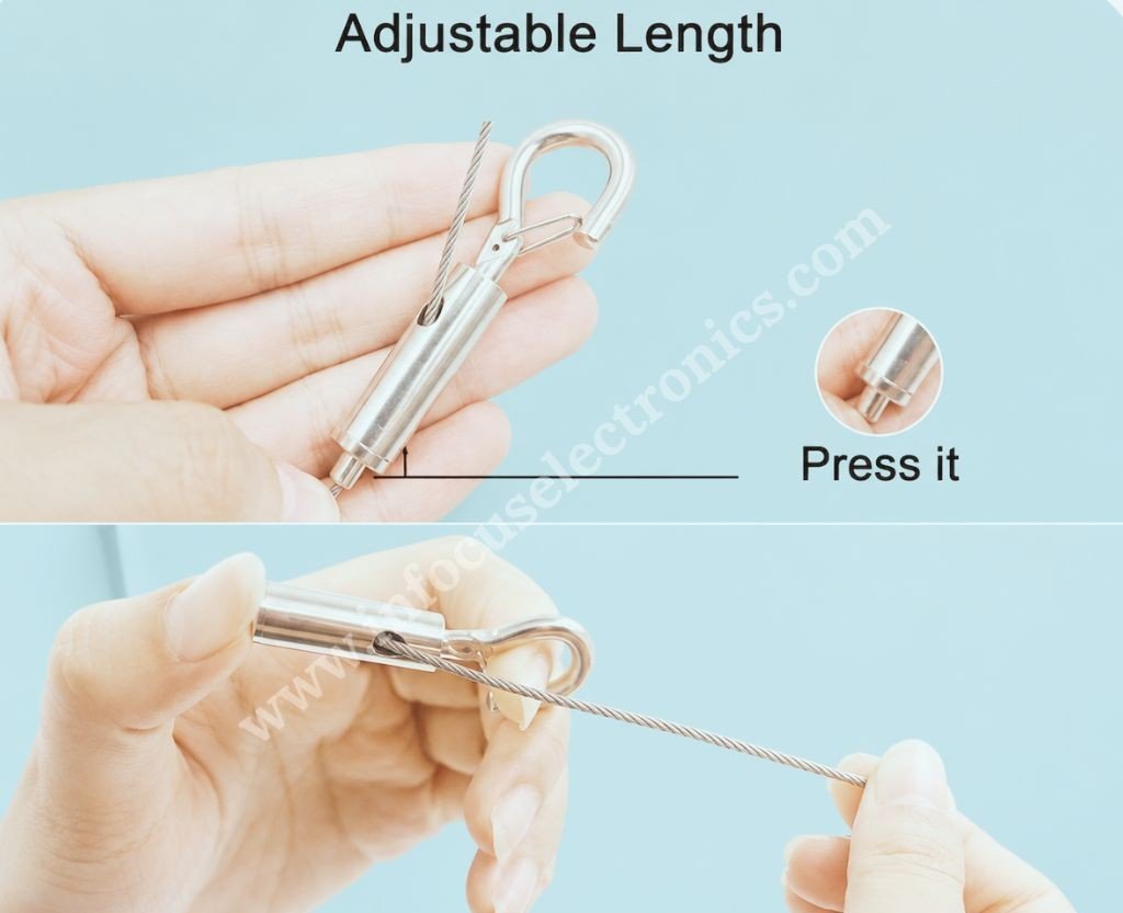 Hook Type Hanging Cable Gripper | Adjustable Light Suspension System