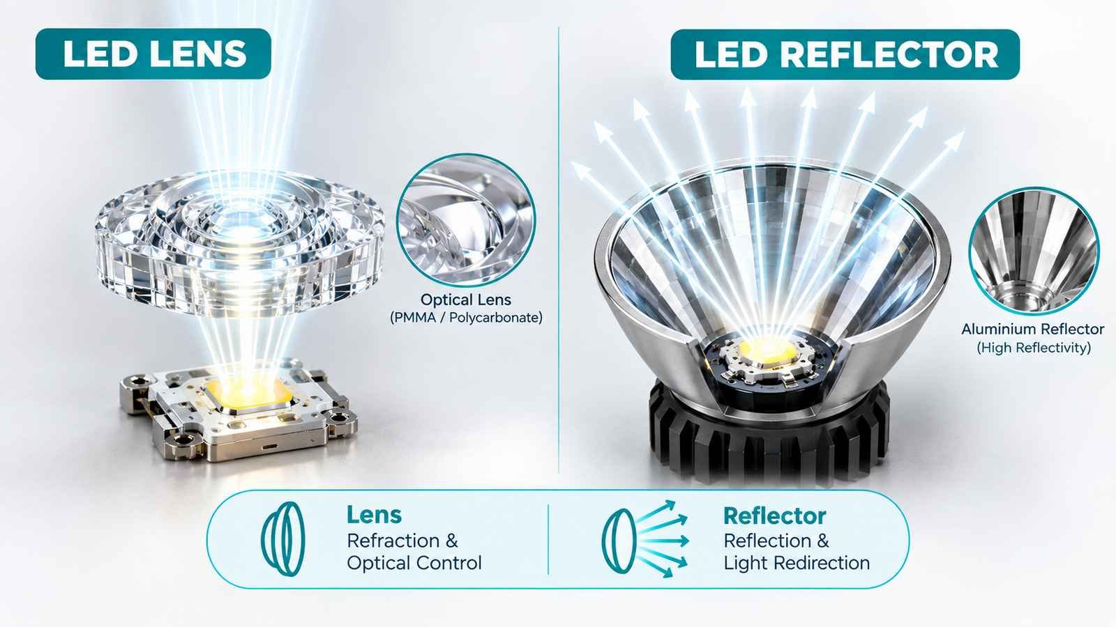 LED Lens vs Reflector: Which Is Better for LED Lighting?