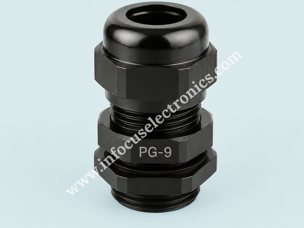 PG9 Black Cable Gland – Cable Entry & Strain Relief