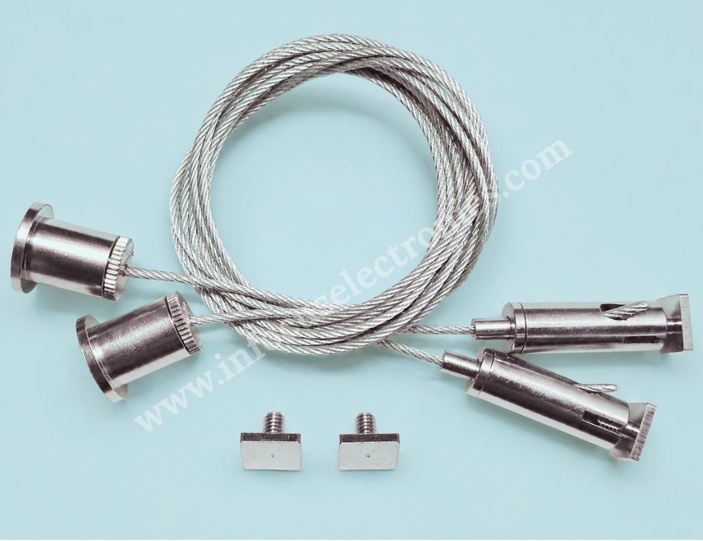 Suspension Wire 9x9 Square Screw M5 | Lighting Hanging Kit