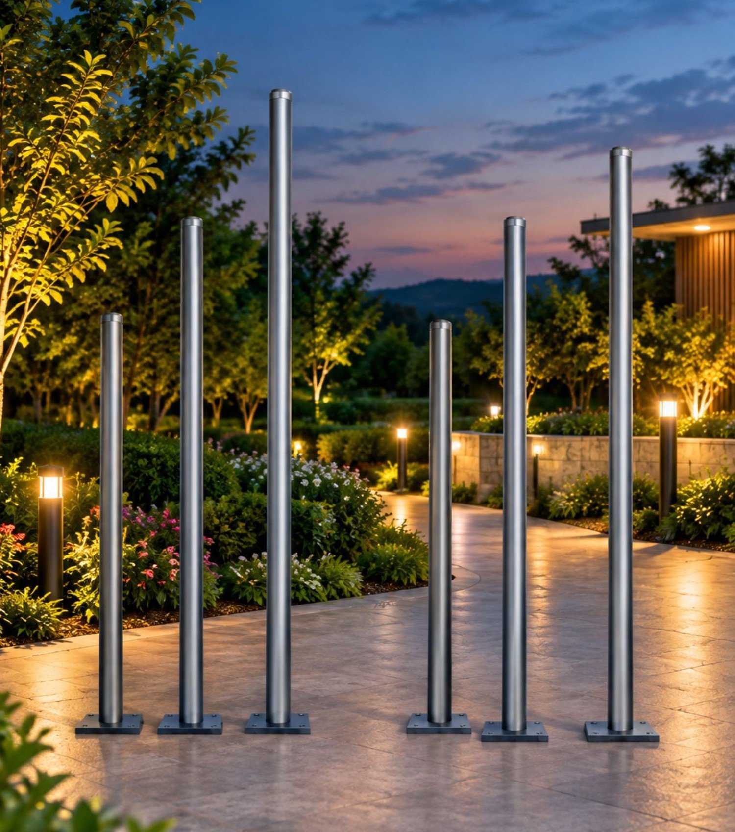 GI poles for street and outdoor lighting