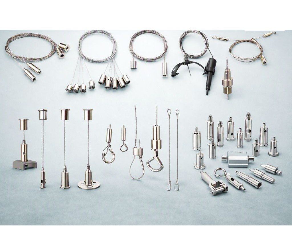 Light suspension systems and hanging accessories