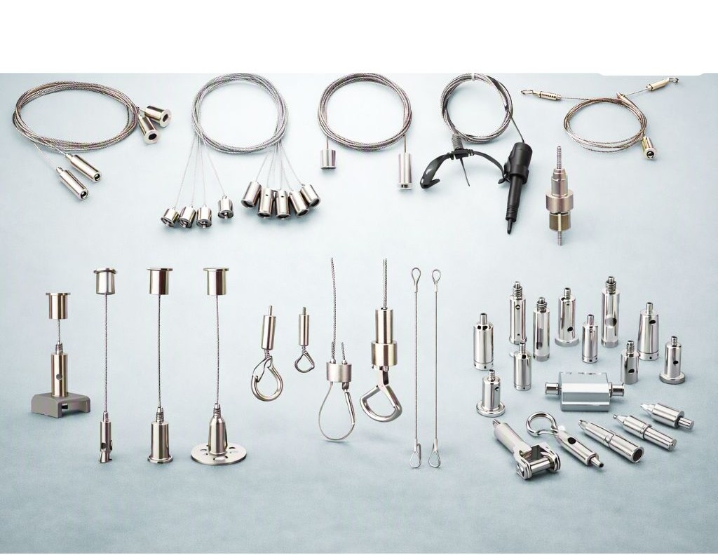 LED light suspension system and hanging wire kits